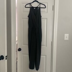 Jersey material charcoal grey jumpsuit